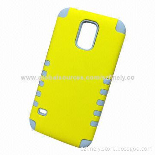 PC + Silicone Cases for Samsung S5 with 3-in-1 Design & Various Colors Available